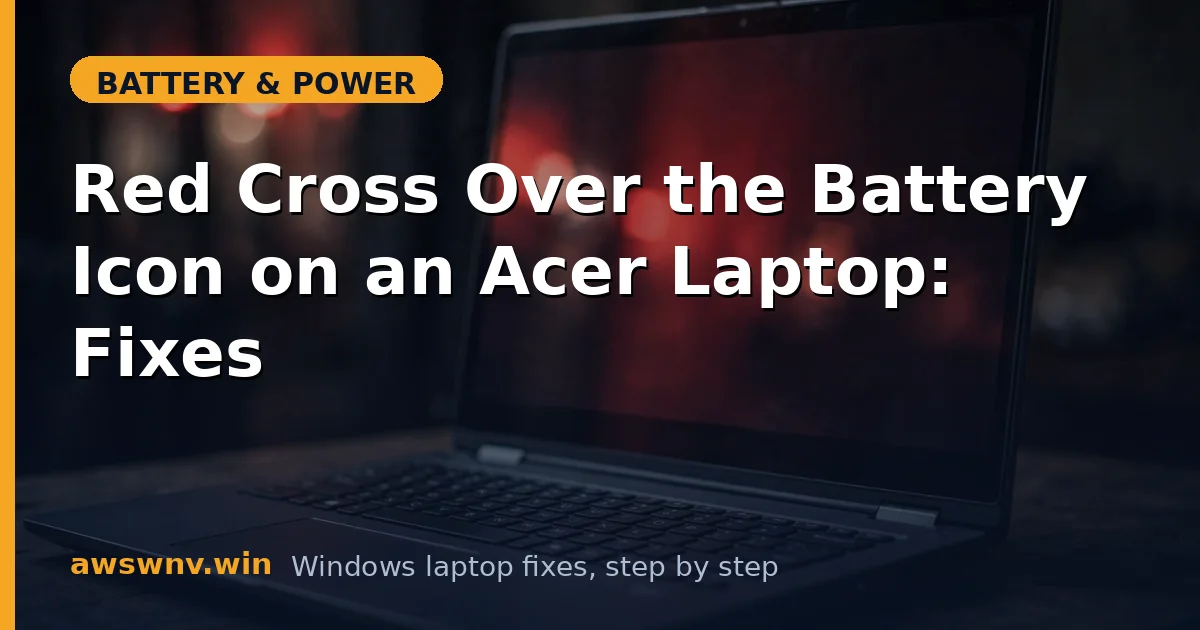 Red Cross Over the Battery Icon on an Acer Laptop: Fixes