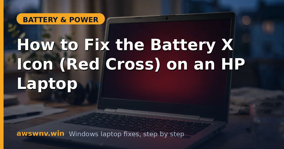How to Fix the Battery X Icon (Red Cross) on an HP Laptop