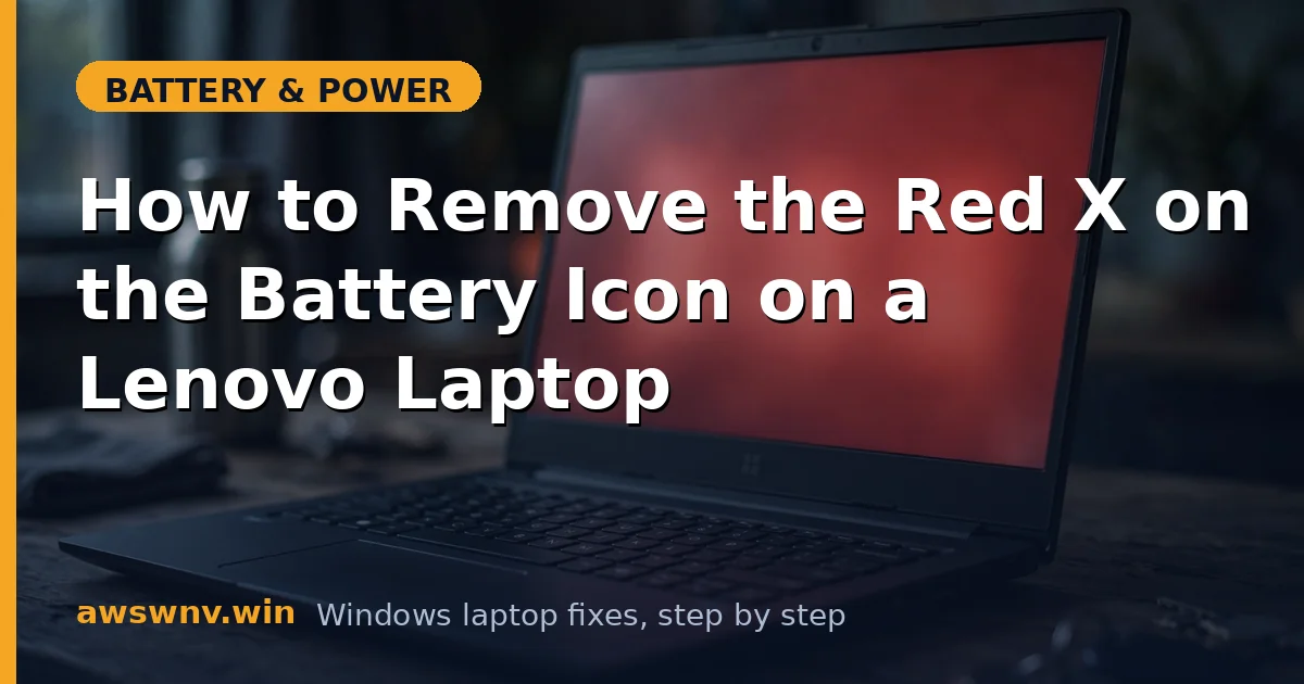 How to Remove the Red X on the Battery Icon on a Lenovo Laptop