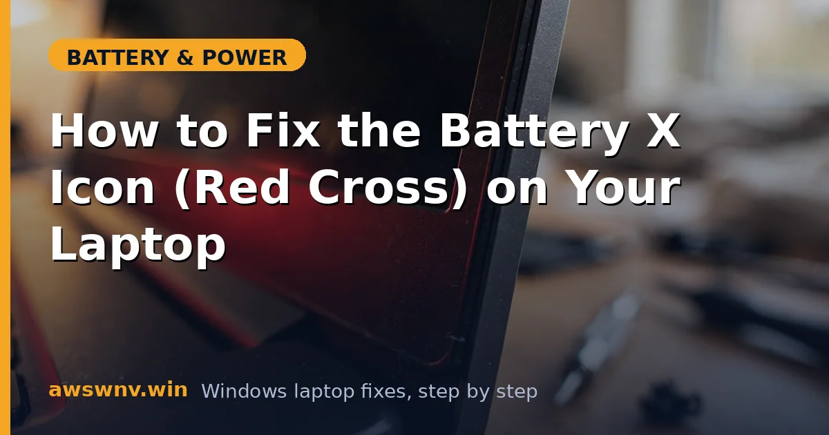 How to Fix the Battery X Icon (Red Cross) on Your Laptop