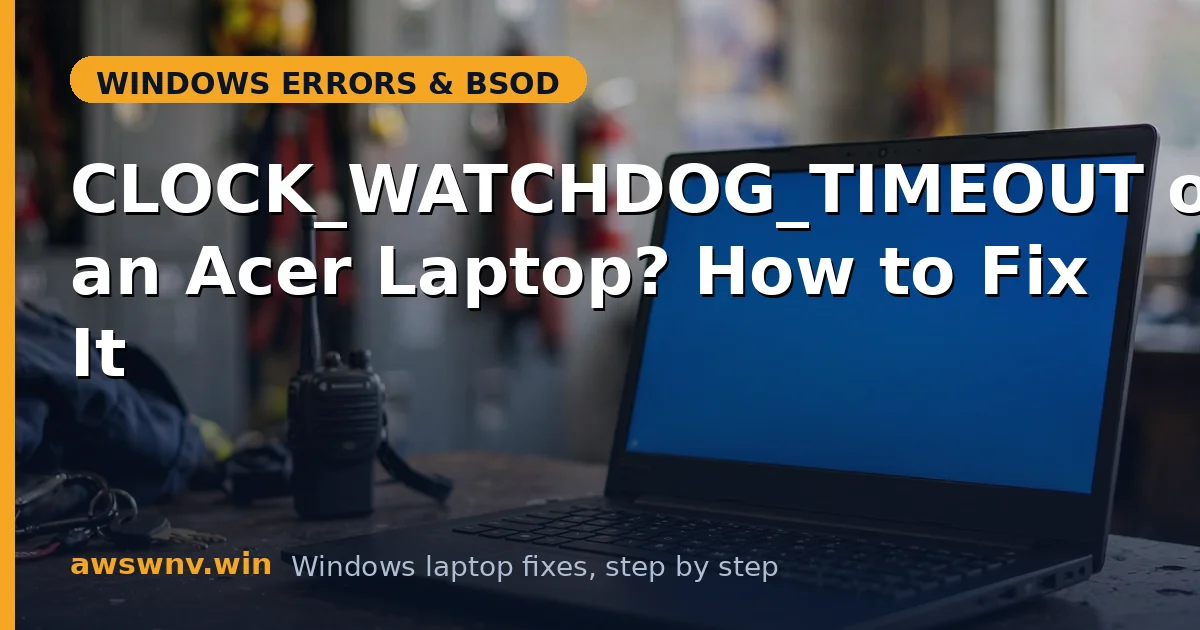 CLOCK_WATCHDOG_TIMEOUT on an Acer Laptop? How to Fix It