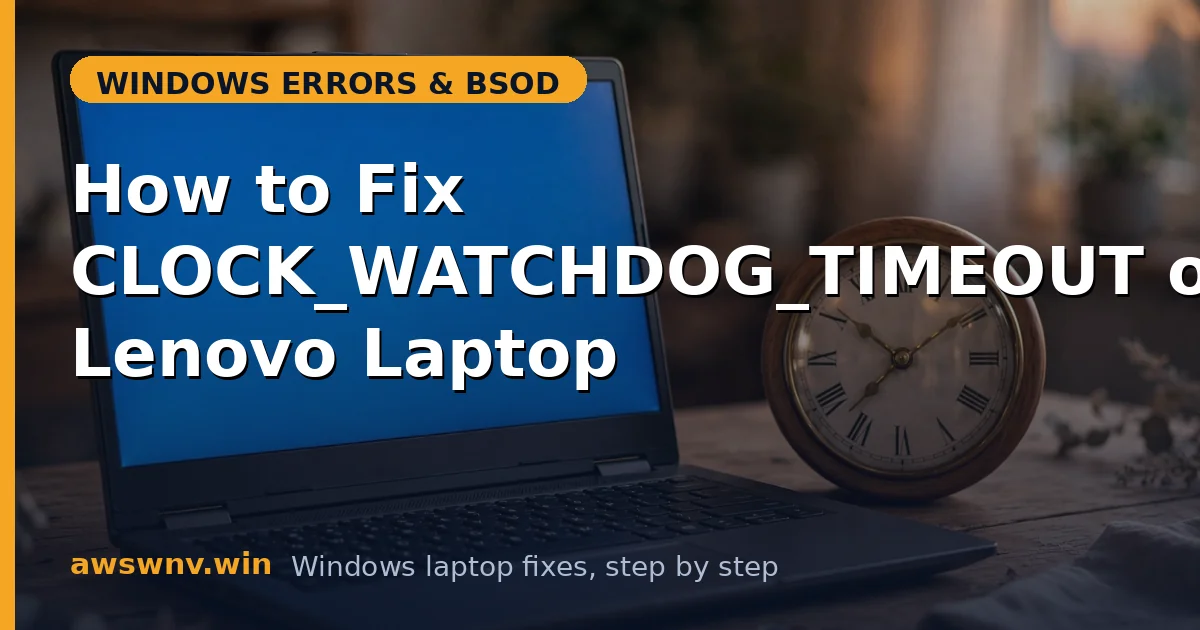 How to Fix CLOCK_WATCHDOG_TIMEOUT on a Lenovo Laptop