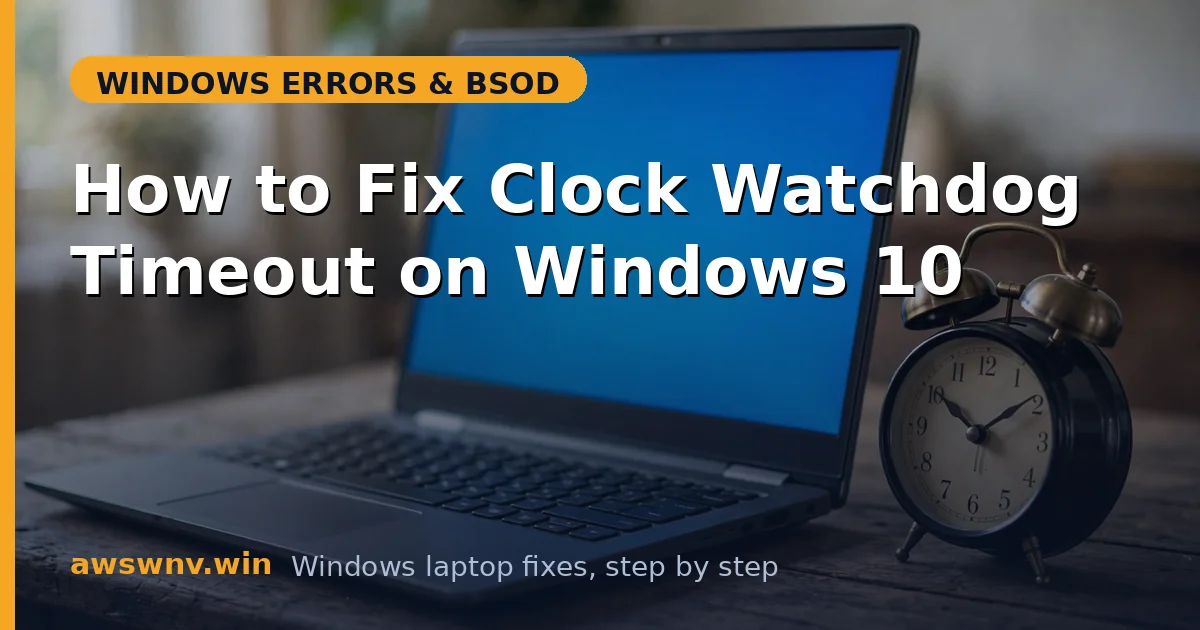 How to Fix Clock Watchdog Timeout on Windows 10