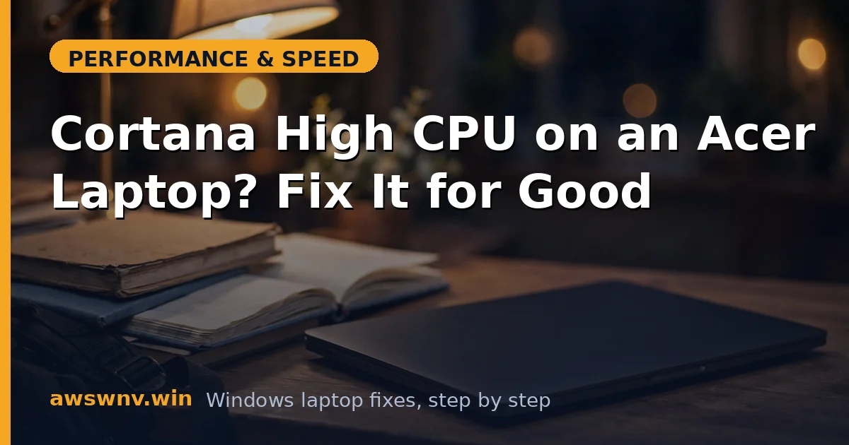 Cortana High CPU on an Acer Laptop? Fix It for Good