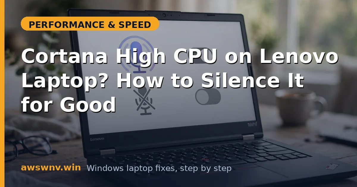 Cortana High CPU on Lenovo Laptop? How to Silence It for Good