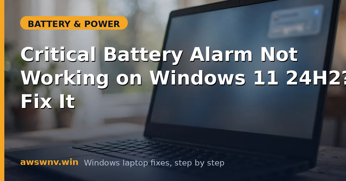 Critical Battery Alarm Not Working on Windows 11 24H2? Fix It