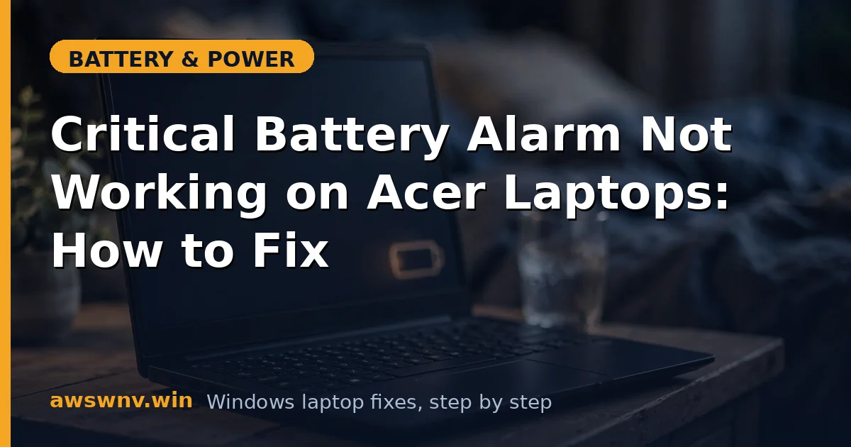Critical Battery Alarm Not Working on Acer Laptops: How to Fix
