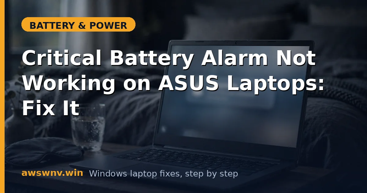 Critical Battery Alarm Not Working on ASUS Laptops: Fix It