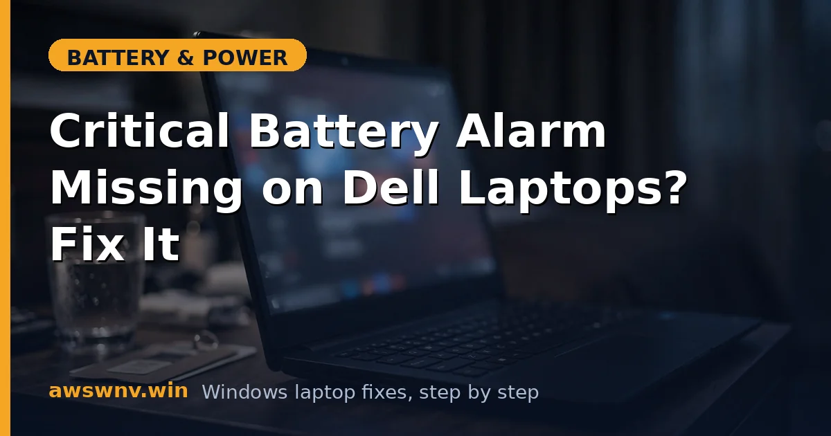 Critical Battery Alarm Missing on Dell Laptops? Fix It
