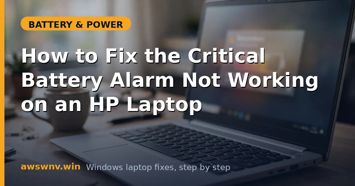 How to Fix the Critical Battery Alarm Not Working on an HP Laptop