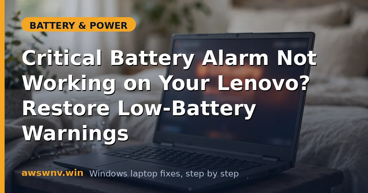 Critical Battery Alarm Not Working on Your Lenovo? Restore Low-Battery Warnings