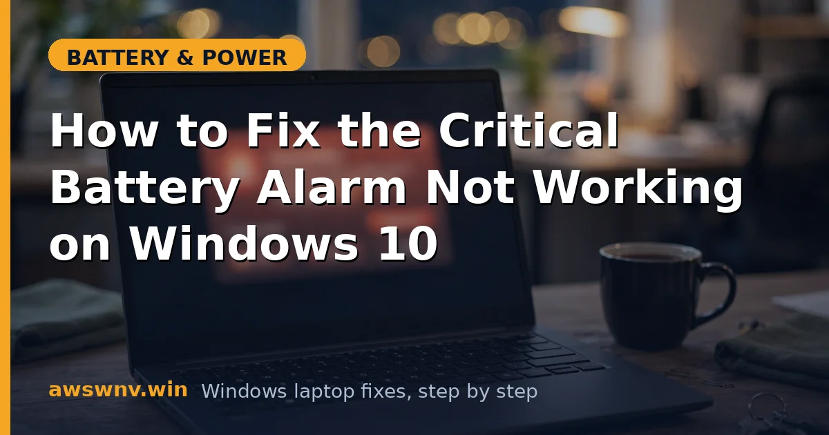 How to Fix the Critical Battery Alarm Not Working on Windows 10