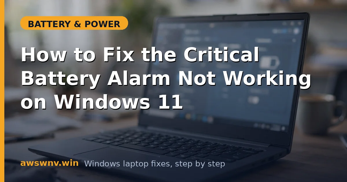 How to Fix the Critical Battery Alarm Not Working on Windows 11