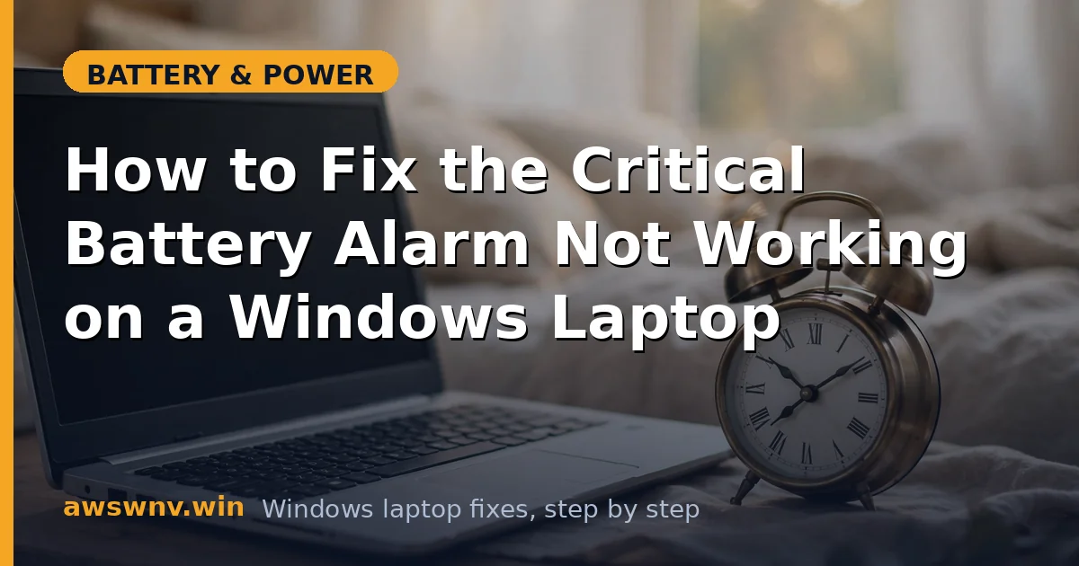 How to Fix the Critical Battery Alarm Not Working on a Windows Laptop