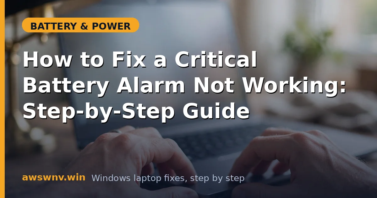 How to Fix a Critical Battery Alarm Not Working: Step-by-Step Guide