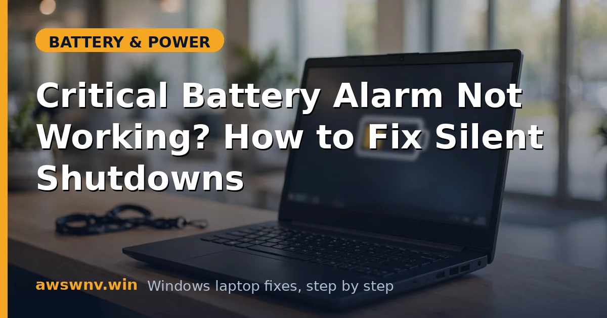 Critical Battery Alarm Not Working? How to Fix Silent Shutdowns
