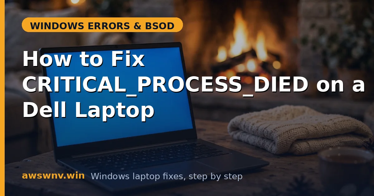 How to Fix CRITICAL_PROCESS_DIED on a Dell Laptop