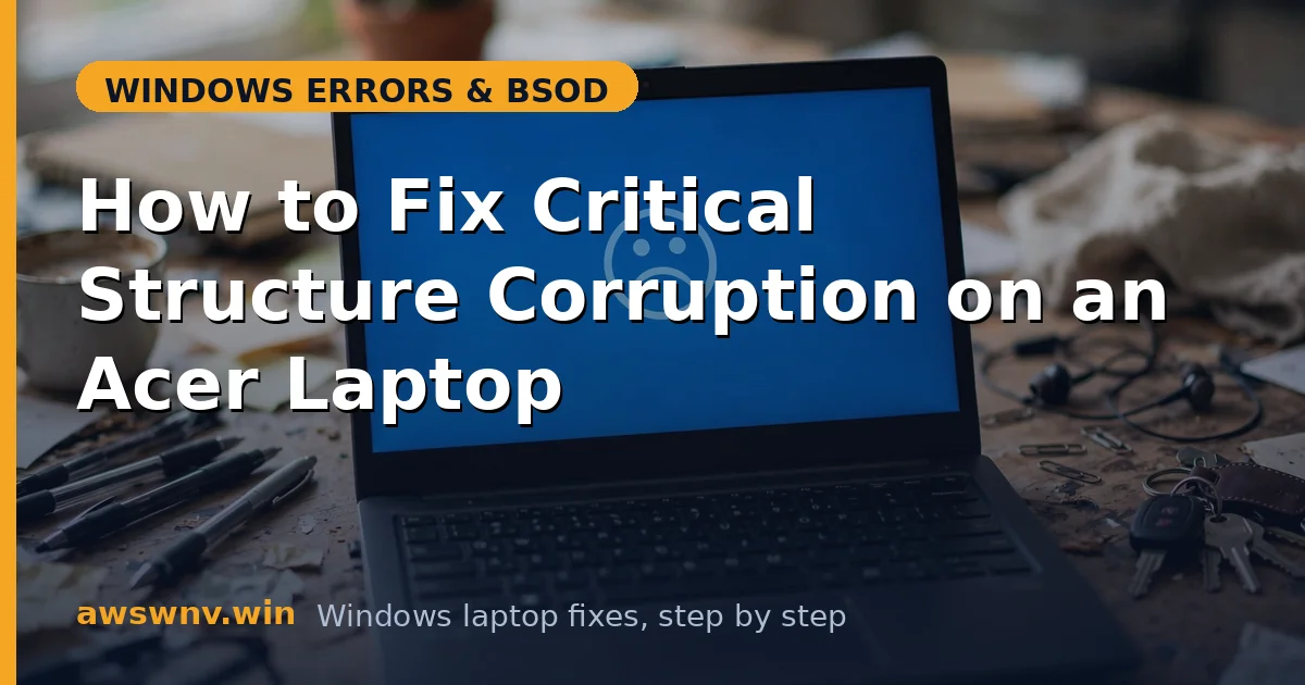 How to Fix Critical Structure Corruption on an Acer Laptop