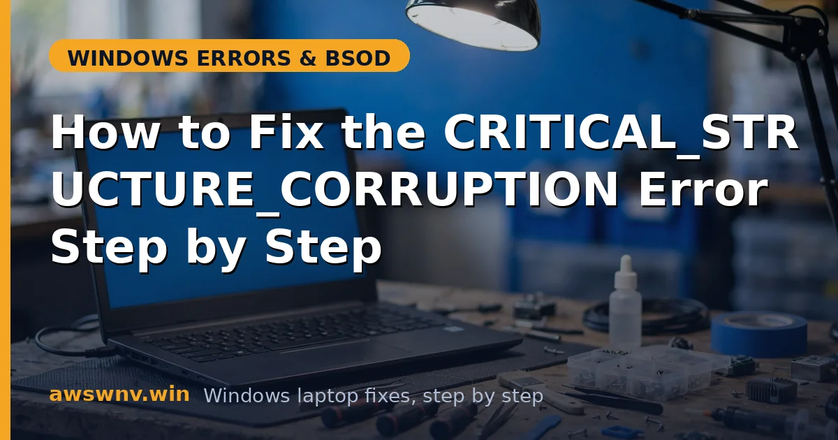 How to Fix the CRITICAL_STRUCTURE_CORRUPTION Error Step by Step