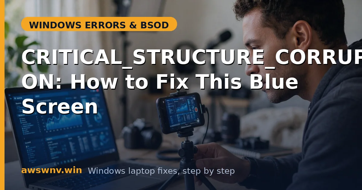 CRITICAL_STRUCTURE_CORRUPTION: How to Fix This Blue Screen