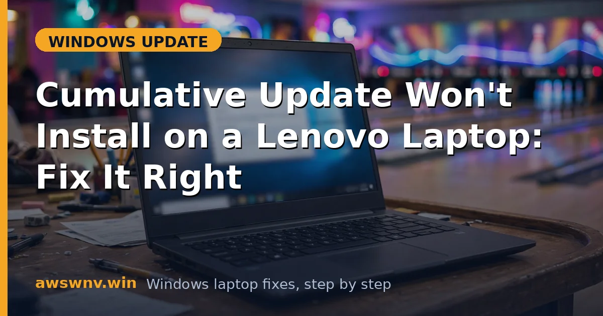Cumulative Update Won't Install on a Lenovo Laptop: Fix It Right