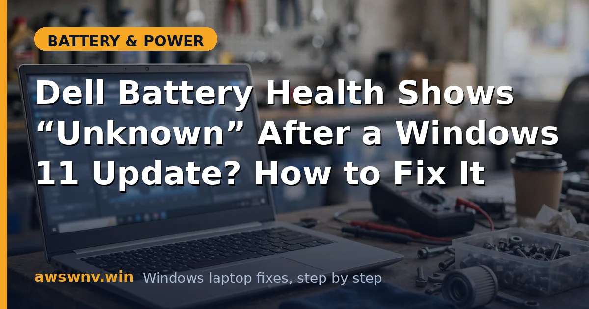 Dell Battery Health Shows “Unknown” After a Windows 11 Update? How to Fix It