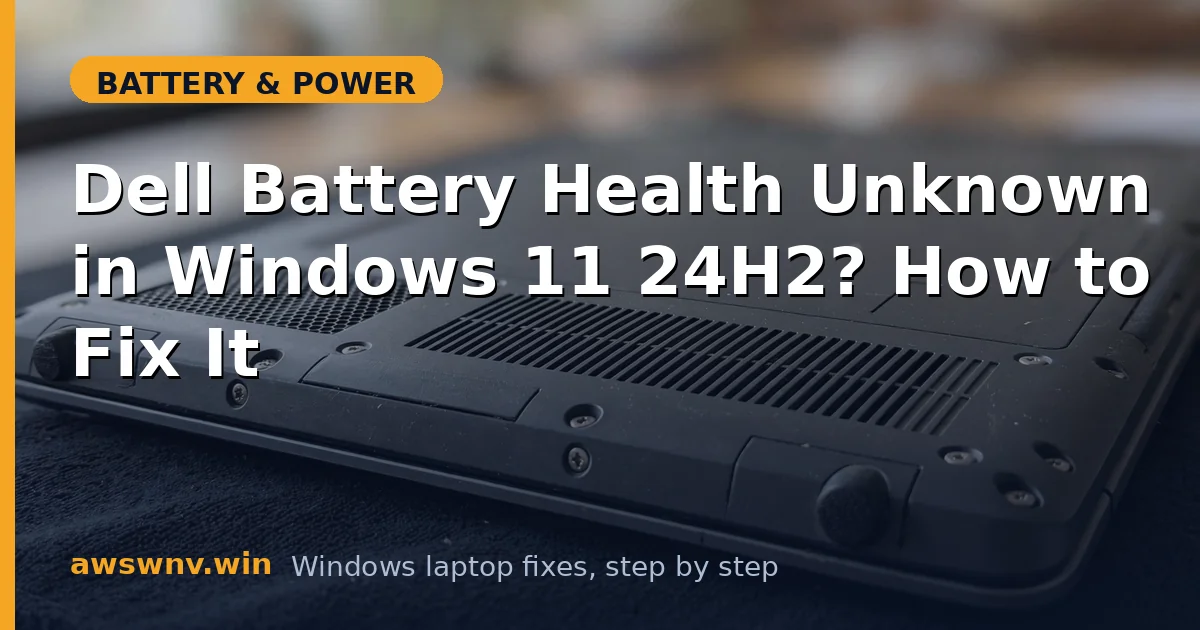 Dell Battery Health Unknown in Windows 11 24H2? How to Fix It