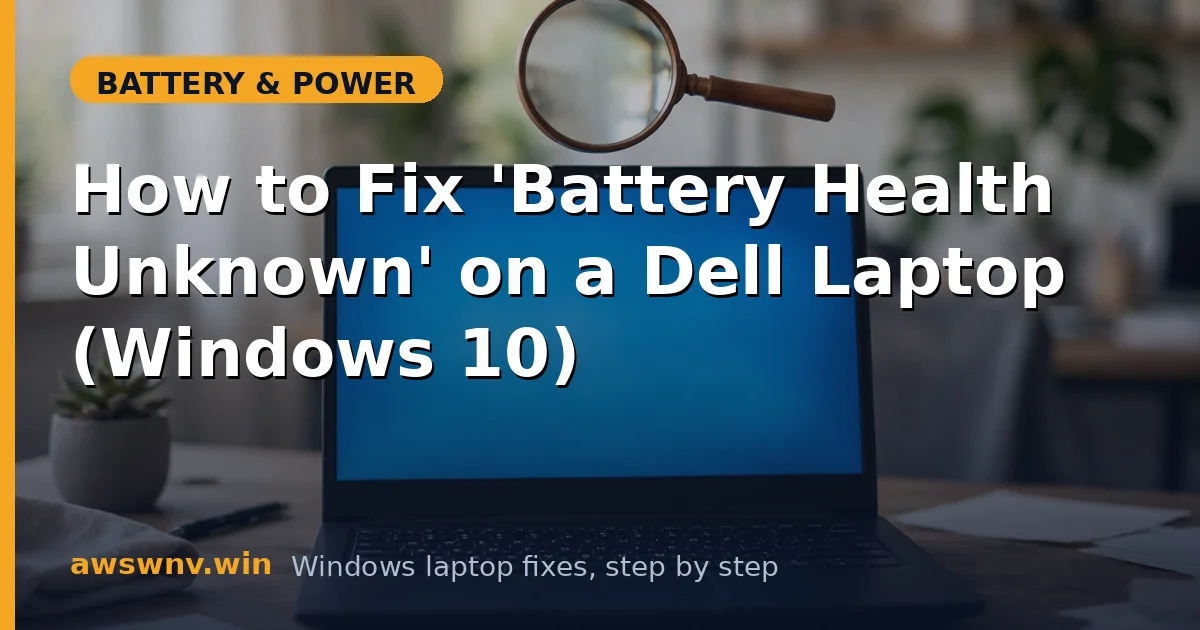 How to Fix 'Battery Health Unknown' on a Dell Laptop (Windows 10)