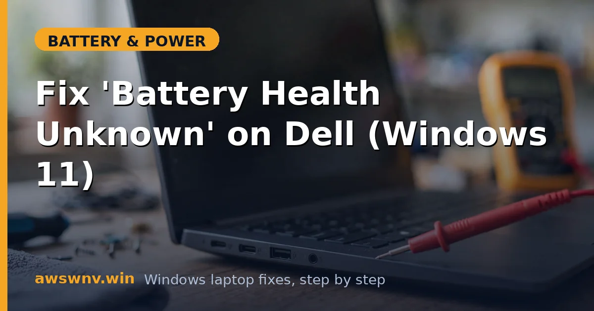 Fix 'Battery Health Unknown' on Dell (Windows 11)