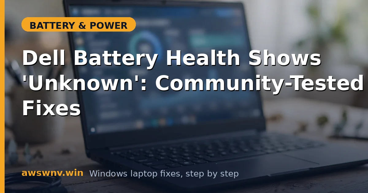 Dell Battery Health Shows 'Unknown': Community-Tested Fixes