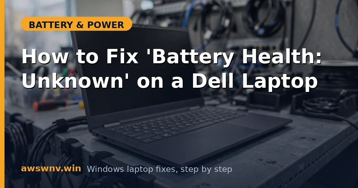 How to Fix 'Battery Health: Unknown' on a Dell Laptop