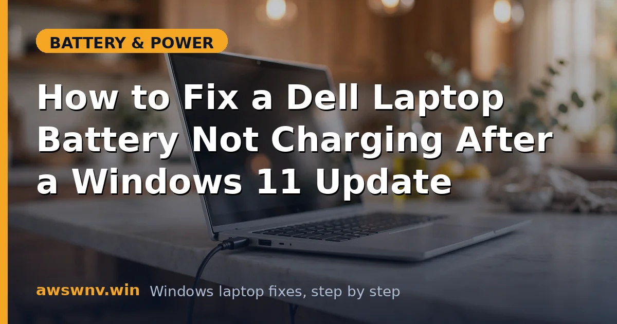 How to Fix a Dell Laptop Battery Not Charging After a Windows 11 Update