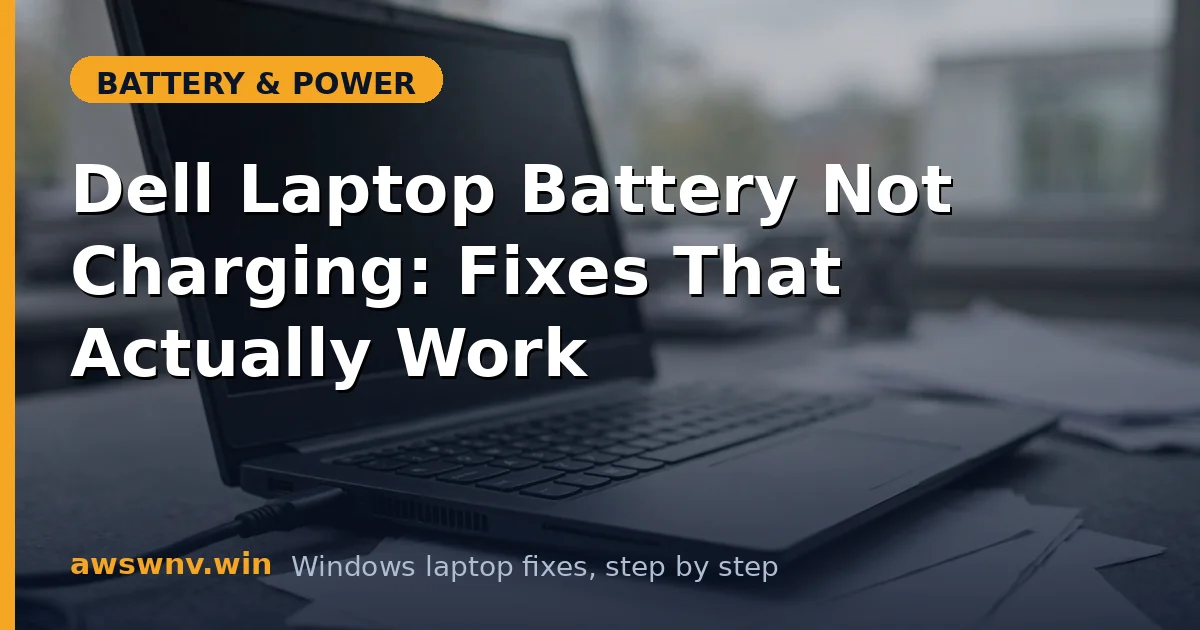 Dell Laptop Battery Not Charging: Fixes That Actually Work