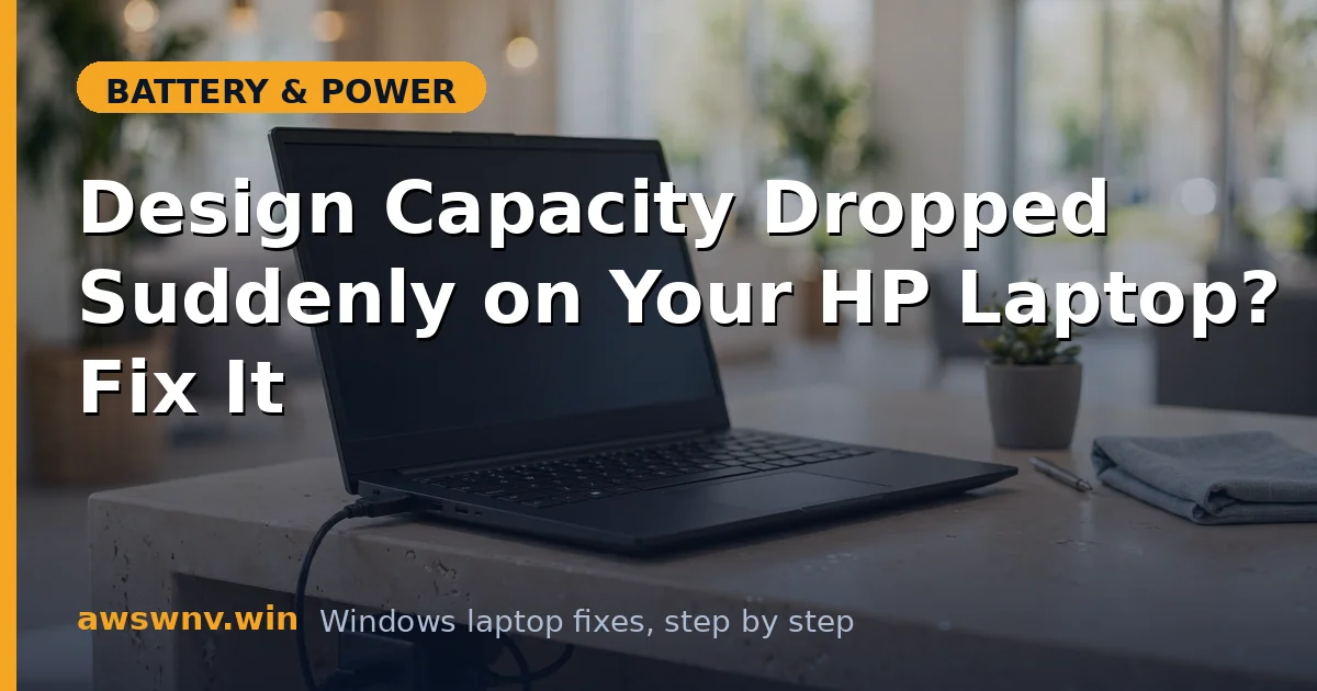 Design Capacity Dropped Suddenly on Your HP Laptop? Fix It