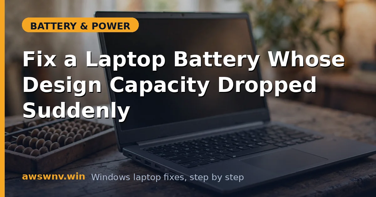 Fix a Laptop Battery Whose Design Capacity Dropped Suddenly