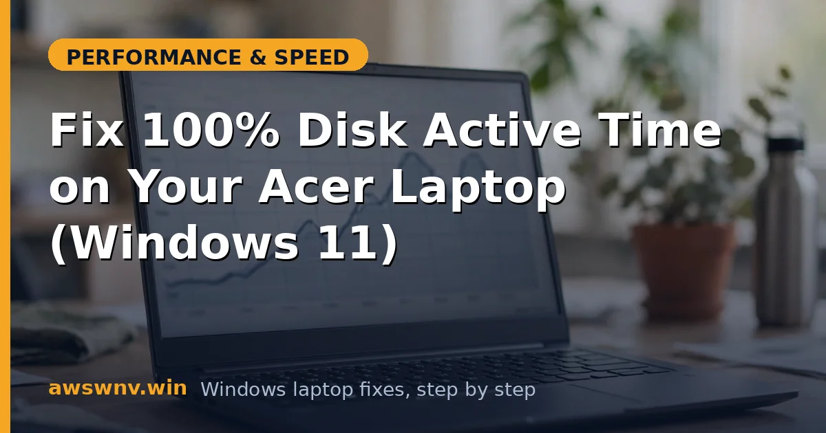 Fix 100% Disk Active Time on Your Acer Laptop (Windows 11)