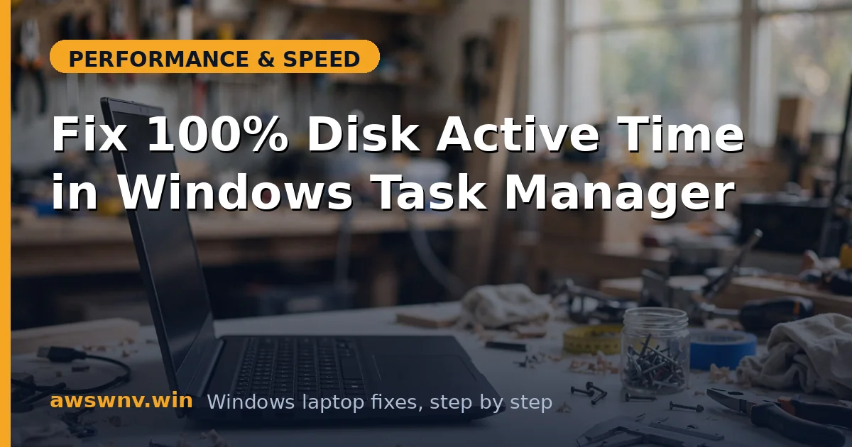 Fix 100% Disk Active Time in Windows Task Manager