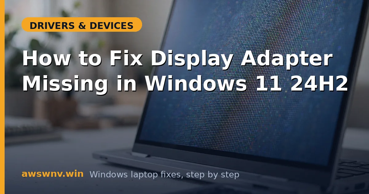 How to Fix Display Adapter Missing in Windows 11 24H2