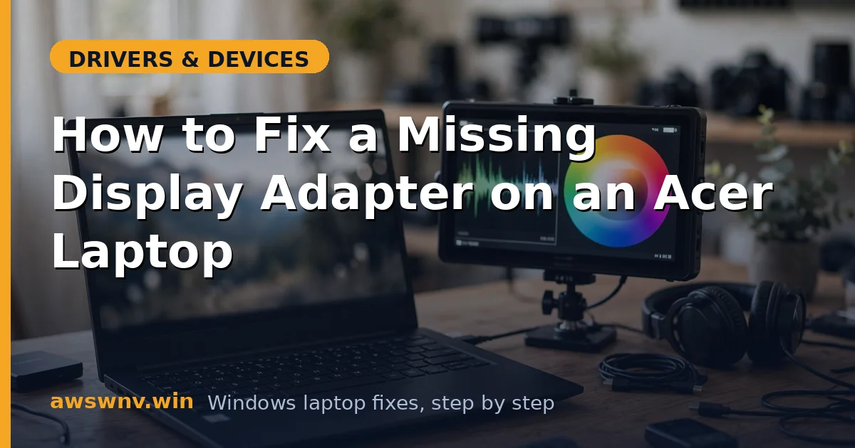 How to Fix a Missing Display Adapter on an Acer Laptop