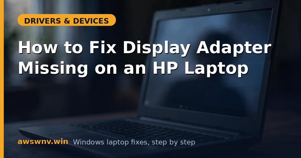 How to Fix Display Adapter Missing on an HP Laptop