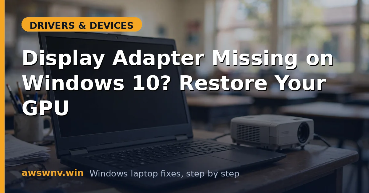 Display Adapter Missing on Windows 10? Restore Your GPU