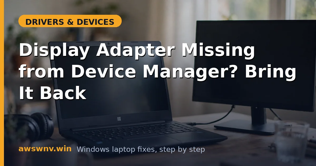 Display Adapter Missing from Device Manager? Bring It Back
