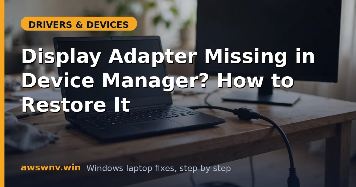 Display Adapter Missing in Device Manager? How to Restore It