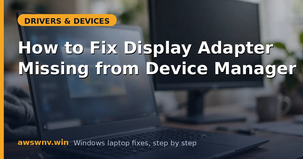 How to Fix Display Adapter Missing from Device Manager