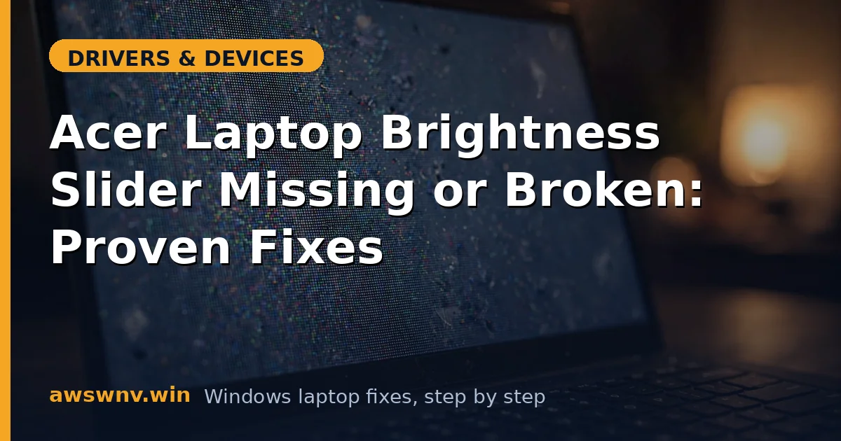 Acer Laptop Brightness Slider Missing or Broken: Proven Fixes