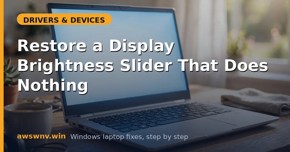 Restore a Display Brightness Slider That Does Nothing