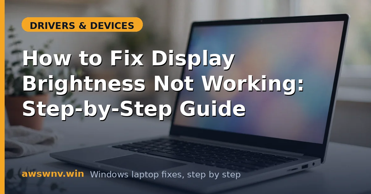 How to Fix Display Brightness Not Working: Step-by-Step Guide