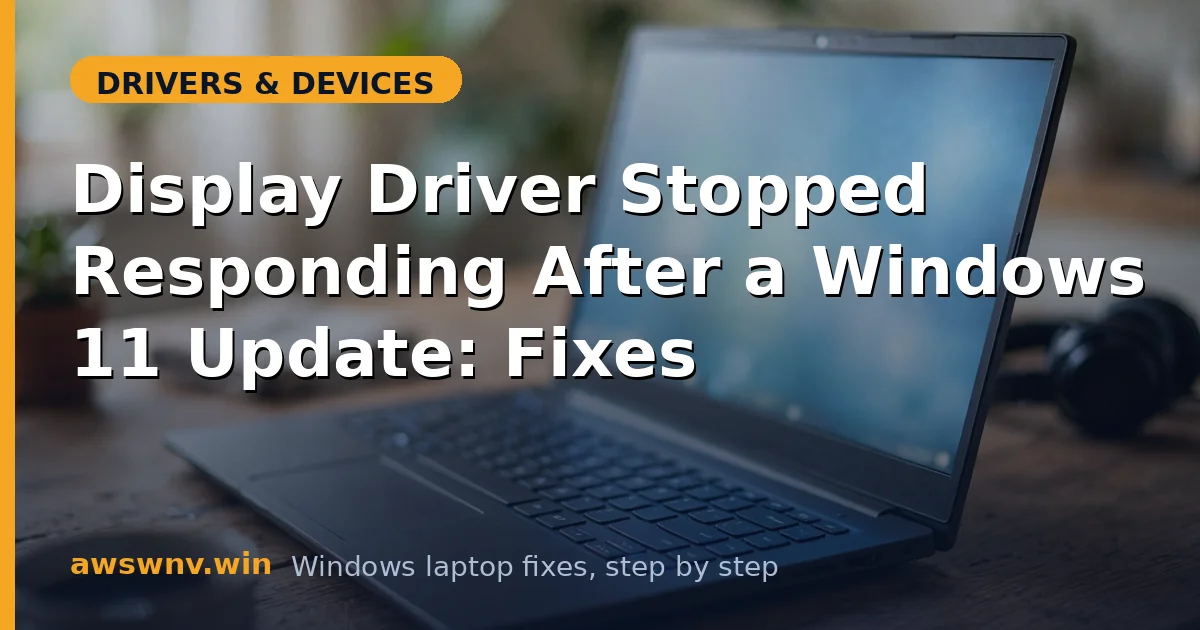 Display Driver Stopped Responding After a Windows 11 Update: Fixes