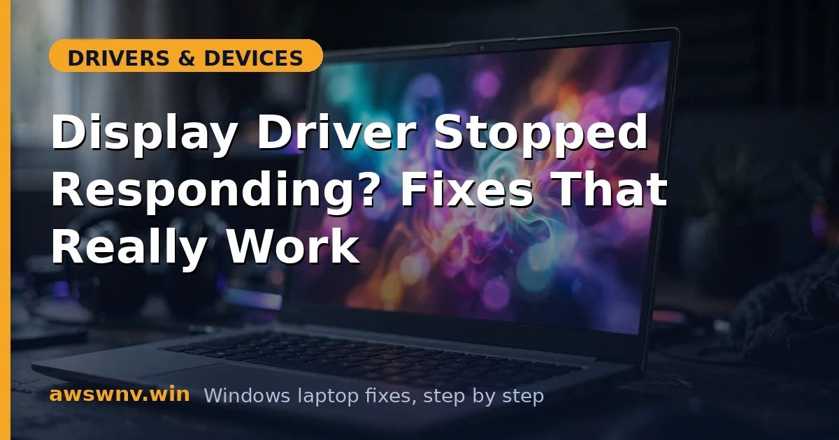 Display Driver Stopped Responding? Fixes That Really Work