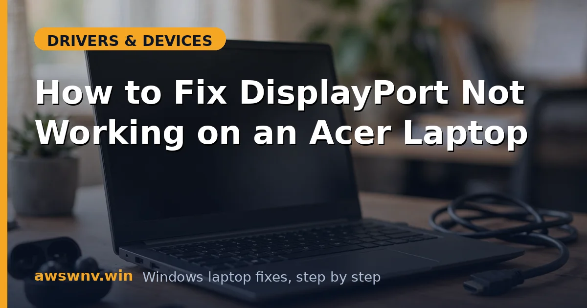 How to Fix DisplayPort Not Working on an Acer Laptop
